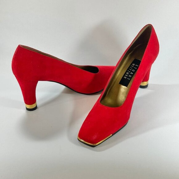 Stewart Weitzman - suede gold tip shoes - Picture 3 of 12
